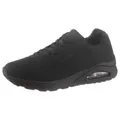 Skechers Uno - Stand on Air Sneaker, Freizeitschuh, Halbschuh, Schnürschuh mit extra Dämpfung schwarz 45 EU