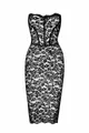 Noir Handmade Midikleid halblanges Kleid in schwarz - L