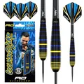 RED DRAGON Luke Humphries Weltmeister 22G Messing Steeldart-Set mit Flights und Schäften (Stems)