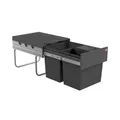 Hailo Abfallsammler 3642531 Abfalleimer 34 Ltr 3fach Einbau Mülleimer dunkelgrau