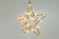 Weihnachtsstern aus kupferfarbenem Draht mit LED-Lichtern warmweiß Fensterstern Größe: H30 x B28 cm (25 LEDs)