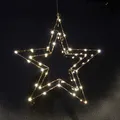 Gartenpirat Stern 30 x 28 cm aus Kupferdraht Lichterkette 25 LED warmweiß mit Timer Fensterstern Weihnachtsbeleuchtung zum Aufhängen Weihnachtsdeko Wandstern für innen