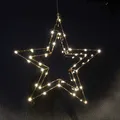 Wandstern Fensterstern 30 x 28 cm aus Kupferdraht mit 25 LED warmweiß und Timer