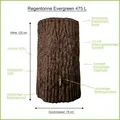 Regentonne Baumstamm EVERGREEN 475 liter braun