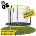Zero Gravity Gartentrampolin Trampolin Outdoor Ø183/244/305/366/427cm mit smartem Klappnetz, Ø 244 cm, TÜV GS geprüfte Sicherheit blau 244 cm