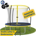 Zero Gravity Trampolin Ø 244 cm inkl. Leiter & 4 Bodenanker / Schneller Auf- und Abbau dank smartem Klappnetz / Max. 75 kg / Ultima 4 Fun-Edition