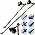 SPORTANA® Wanderstöcke Teleskop Aufsätze Gummipuffer Nordic Walking Stöcke Verstellbar 68-135cm Dämpfung Leicht Alu Kork Herren Damen Trekkingstöcke