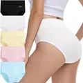 IceReco Baumwoll Unterwäsche Damen Unterhosen Damen Bauchweg Unterhose Baumwolle 5er Pack High Waist Slip Panties Briefs Underwear Stretch Atmungsaktiv Weich Schwarz Weiß Gelb Blau Rosa XXL
