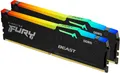 Kingston FURY Beast RGB - DDR5 - Kit - 32GB: 2 x 16GB - DIMM 288-PIN - 6000 MHz / PC5-48000 - CL30 - on-die ECC - Schwarz (KF560C30BBEAK2-32)