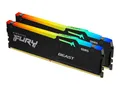 Kingston FURY Beast RGB DDR5 Kit, 32 GB: 2 x 16 GB, DIMM 288-PIN, 6000 MHz, PC5-48000 KF560C30BBEAK2-32