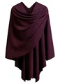 PULI Damen Poncho Schal Cashmere Feeling Strick Cape Cardigan Für Frauen Geschenk Für Mutter