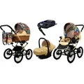 Babylux® Classic Gold | 4in1 Kinderwagen Set | Jungle Flowers | Kombikinderwagen | Kinderwagense