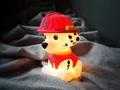 Akku Nachtlicht mit Paw Patrol Feuerwehr Hund Marshall, dimmbar, USB aufladbar