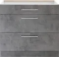wiho Küchen Unterschrank Cali, TOPSELLER 90 cm breit, mit 2 großen Auszügen ohne Arbeitsplatte
