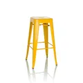hjh OFFICE Barhocker aus Metall VANTAGGIO HIGH Retro-Hocker im Industry-Design, Tresenhocker stapelbar, Sitzhöhe 77cm, gelb