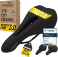 BikePeak Memory-Schaum Fahrradsattel Herren - Bequemer, Wasserabweisender MTB Sattel in Schwarz