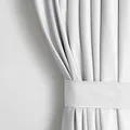 AmeliaHome Restilo Set Vorhang H 270 x B 140 cm mit Raffhalter 54 x 10 cm Velvet Optik Weiß 1 St. Ösenschal Samt Halbverdunkelungsvorhang Fensterdekoration Dekoschal Dekorvorhang