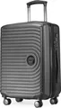HAUPTSTADTKOFFER Mitte - Handgepäck Trolley erweiterbar Koffer 4 Rollen 55x40x23 cm Cary-On suitcase Hand Luggage 55 L Hardcase Bordgepäck Lufthansa EasyJet Eurowings, travel bags XL Dehnfalte,Graphite