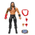 Mattel WWE Top Picks Elite Actionfigur- und Zubehörset, ca. 15 cm große Roman Reigns Sammelfigur mit austauschbaren Händen, Ringausrüstung und 25 Bewegungspunkten HWX34