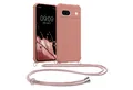 kwmobile Handyhülle Hülle für Google Pixel 8a, mit Metall Kette zum Umhängen - Silikon Handy Cover Case Schutzhülle