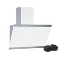 Klarstein FlashLine Dunstabzugshaube – 60 cm Kopffreihaube, Touchscreen, 524 m³/h Luftstrom,  Energieeffizienz, LED-Beleuchtung, 34,5 dB, Weiß, Abluft- und Umluftbetrieb