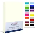 Camry Spannbettlaken CLASSIC, Jersey Baumwolle, Gummizug: rundum, viele Farben, alle Matratzenhöhen, Bettlaken, Spannbetttuch Topper 180-200 cm x 200 cm