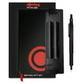 rOtring 600 Druckbleistift (0.5mm) Geschenkset mit Schreibgeräteetui & Notizbuch | Vollmetallgehäuse Feinminenstift | Schwarz | Rutschfestergerändelter Griff und sechseckiger Schaft