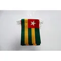 AZ FLAG - Fahnenkette Togo 6 Meter Mit 20 Flaggen - 21x14 cm - Togolesische Girlande Flaggenkette 14 x 21 Cm