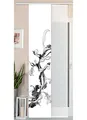 Gardinenbox 2er Set Schiebegardine Flächenvorhang Wildseide Optik und Voile Paneel, 245x45, Flower Tattoo, 80400