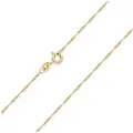 Materia Goldkette Damen Mädchen Gold Singapurkette gedreht K87, 585 Gelbgold, diamantiert goldfarben 42 cm