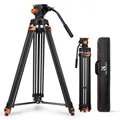 202cm Videostativ, Heavy Duty Tripod Stativ mit Fluidkopf und Schnellwechselp...