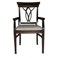 Casa Padrino Biedermeier Esszimmer Stuhl mit Armlehne Beige / Braun - Möbel Restaurant Hotel Gastronomie Bestuhlung