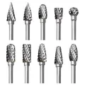 Hartmetall Frässtifte Set für Dremel, 10 Stück Holz Metall Fräser mit 1/8" Schaft für DIY-Holzbearbeitung, Schnitzen, Gravieren, Bohren, Metallbearbeitung