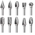 Hartmetall Frässtifte Set 10 Stück für Dremel 1 8" Schaft Holz Metall Fräser