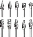 Hartmetall Frässtifte Set für Dremel, 10 Stück Holz Metall Fräser mit 1/8" Sc...