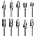 Hartmetall Fräser Set 10 Stück für Holz Metall Kunststoff Dremel 1/8"