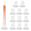 Kerzenhalter Glas 12er Klar Stabkerzenhalter, Klein Kerzenleuchter für Stabkerze Spitzkerzen, Glas Kerzenständer für Tischdeko Weihnachten Hochzeit und Advent