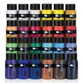Artina 24er Acrylfarben Set 500ml – Deckende Malfarbe Schnelltrocknende Farbe zum Malen 24x500ml Profi Acryl Künstlerfarben Set Grundfarben Tuben Wasserfest, Hohe Pigmentierung & Lebendige Farben