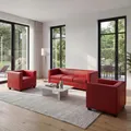 3-1-1 Sofagarnitur Couchgarnitur Loungesofa Lille Leder rot