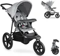 Moby-System Dreirad-Kinderwagen Jogging-Kinderwagen mit Luftreifen und Verdeck - Modell: MOUNTAIN, Large air-filled wheels: 16” (39 cm) rear, 12.5” (30 cm) front