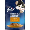 Felix So gut wie es aussieht Katzenfutter nass in Gelee, mit Huhn, 26er Pack (26 x 85g)