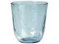 Broste Copenhagen Gläser-Set HAMMERED Trinkglas 4tlg. blau 0,335 l, Mundgeblasenes Glas, Hammered Glas