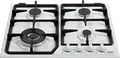 DeLonghi NDG69W Gaskochfeld mit 4 Brennern, automatische Zündung, Frontzündknöpfe für einfachen Zugriff, abnehmbare Gasbrenner für reibungslose Reinigung, Weiß