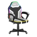 huzaro Ranger 1.0 RGB Kinderschreibtischstuhl mit LED-Beleuchtung - ergonomischer Drehstuhl für Lernen und Spielen - höhenverstellbar für Kinder 80–150 cm - atmungsaktiver Stoff - leise Rollen - Grau