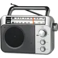 Retekess TR604 Tragbares Radio,AM FM Radio,Großer Knopf,Netzkabel oder Batteriebetrieb,Großer Lautsprecher Einstellbare Höhen Bässe Radio für ... - Silber