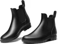 DREAM PAIRS Stiefel Damen Gummistiefel Damen Halbhoch Chelsea Boots,Farbe:SCHWARZ,Größe:40