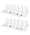 PUMA unisex Quarter Sportsocken Kurzsocken Socken 271080001 12 Paar, Farbe:Weiß, Menge:12 Paar (4x 3er Pack), Größe:43-46, Artikel:271080001-300 white