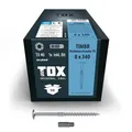 TOX Holzbauschrauben TIMBR TK 8,0 x 340 mm, blau verzinkt mit Tellerkopf, TX40, Schrauben für leichtes Eindrehen und hohe Tragfähigkeit im Holzbau, 50 Stück im Karton, inkl. 1x Bit, 1120804180340