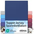 etérea Himmlische Qualität Spannbettlaken etérea Comfort Jersey Topper Spannbettlaken, Jersey, Gummizug: rundum, (1 Stück) blau 200 cm x 200 cm
