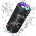 Bluetooth Lautsprecher IPX7 Wasserdicht und Tragbar Kabellos mit LED-Licht 24...